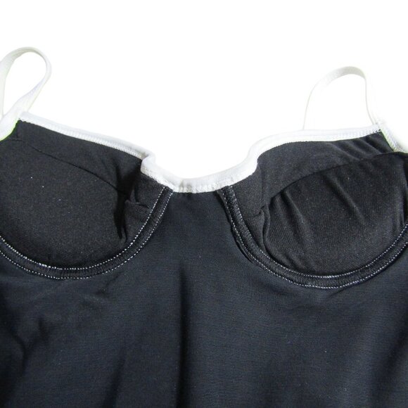 VINTAGE Retro 6 Pinup 80s Shape FX Black white Swim Suit Minimalist One Piece - Picture 7 of 12